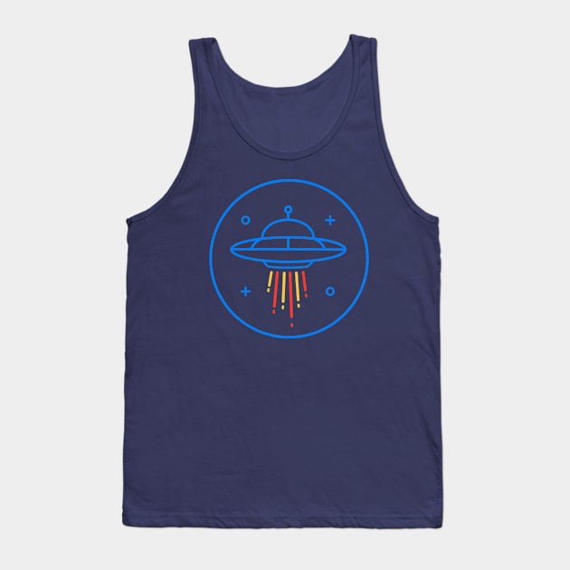 Retro minimal UFO Sci Fi Tank Top by happinessinatee